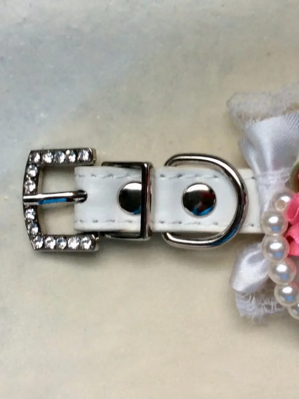 Fancy Bling Crystals, Pearls & Lace Pet Jewelry/Collar + FREE Pink LEASH